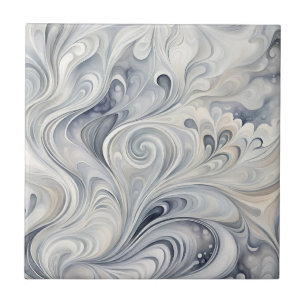 Abstrakte graue Blätter 2 Keramiken Tile Fliese