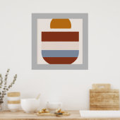 Abstrakte graue Bordofarben Poster (Küche)