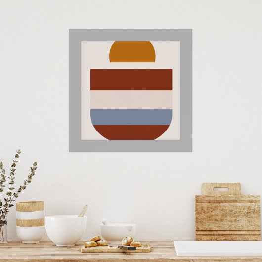 Abstrakte graue Bordofarben Poster (Küche)
