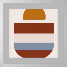 Abstrakte graue Bordofarben Poster