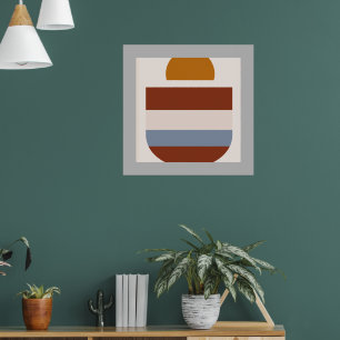 Abstrakte graue Bordofarben Poster