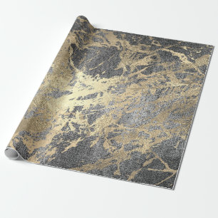 Abstrakte graue Farben-goldene metallische Geschenkpapier