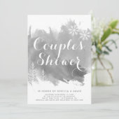 Abstrakte graue Hochzeitsdusche Einladung (Stehend Vorderseite)
