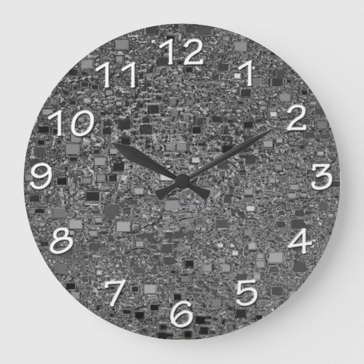 Abstrakte graue Imitate Texturgeometrischer Hinter Große Wanduhr (Vorderseite)