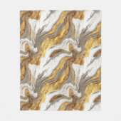 Abstrakte graue Marmortextur mit fließendem Gold Fleecedecke (Vorderseite)