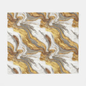 Abstrakte graue Marmortextur mit fließendem Gold Fleecedecke (Vorderseite (Horizontal))