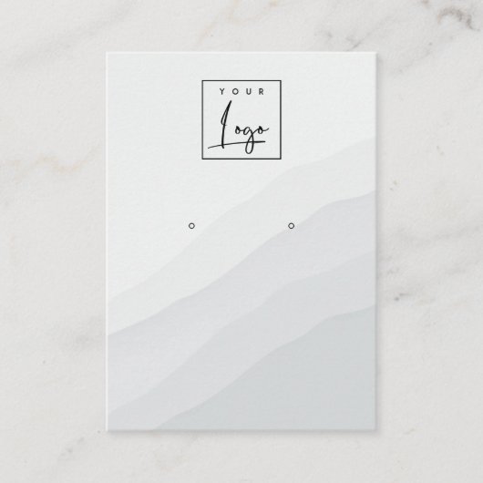 Abstrakte graue Studentenwelle mit Logo-Display Visitenkarte (Vorderseite)