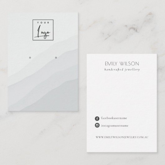 Abstrakte graue Studentenwelle mit Logo-Display Visitenkarte (Vorne/Hinten)