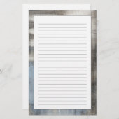 Abstrakte graue u. blaue Malerei Briefpapier (Vorne/Hinten)