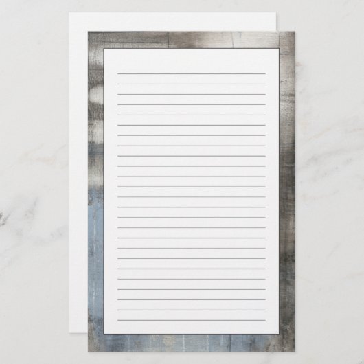 Abstrakte graue u. blaue Malerei Briefpapier (Vorne/Hinten)