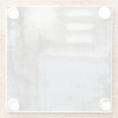 Abstrakte graue u. blaue Malerei Glasuntersetzer (Rückseite)