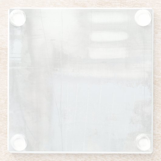 Abstrakte graue u. blaue Malerei Glasuntersetzer (Rückseite)