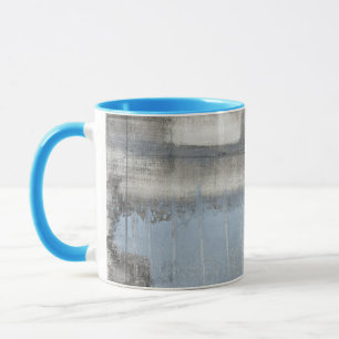 Abstrakte graue u. blaue Malerei Tasse