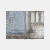 Abstrakte graue und blaue Malerei Fleecedecke (Vorderseite (Horizontal))