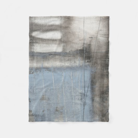 Abstrakte graue und blaue Malerei Fleecedecke (Vorderseite)