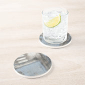 Abstrakte graue und blaue Malerei Getränkeuntersetzer (Seite)