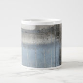 Abstrakte graue und blaue Malerei Jumbo-Tasse (Vorderseite)