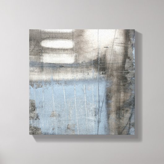 Abstrakte graue und blaue Malerei Leinwanddruck (Vorderseite)
