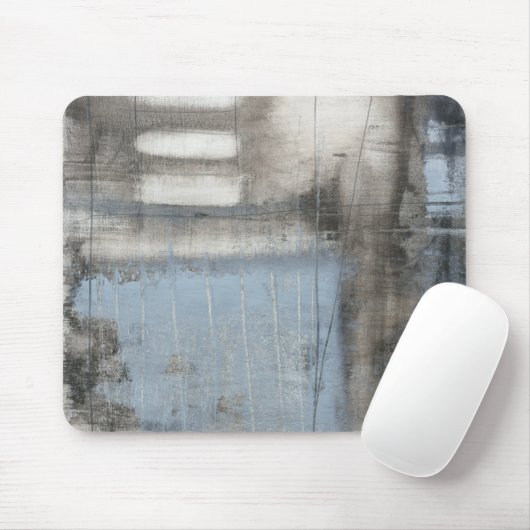 Abstrakte graue und blaue Malerei Mousepad (Mit Mouse)