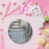 Abstrakte graue und blaue Malerei Pappteller (Party)