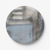 Abstrakte graue und blaue Malerei Pappteller (Vorderseite)