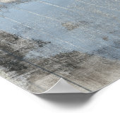Abstrakte graue und blaue Malerei Poster (Ecke)
