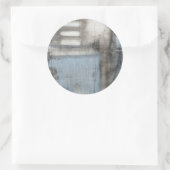 Abstrakte graue und blaue Malerei Runder Aufkleber (Tasche)