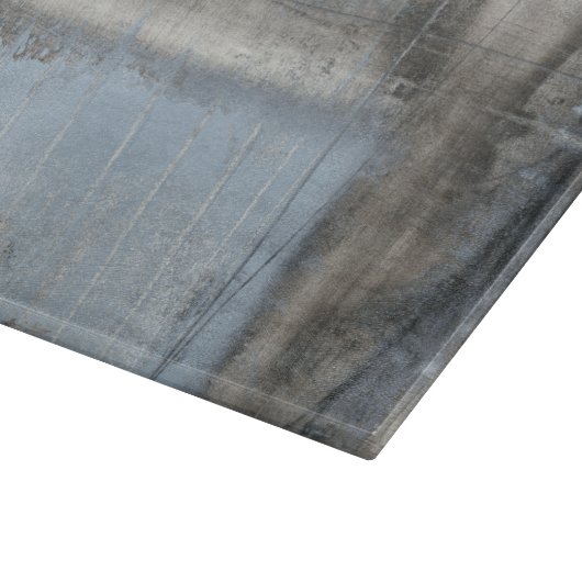 Abstrakte graue und blaue Malerei Schneidebrett (Ecke)
