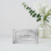 Abstrakte graue Wasserfarbe mit Silver QR Code Visitenkarte (Stehend Vorderseite)