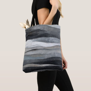Abstrakte Graue Wellen Kunst Tasche