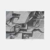 Abstrakte Grauschattierungen Fleecedecke (Vorderseite (Horizontal))