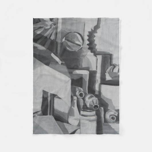 Abstrakte Grauschattierungen Fleecedecke (Vorderseite)