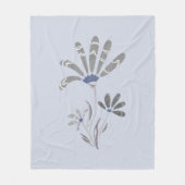 Abstrakte Graustufen-Psychedelische Blume Fleecedecke (Vorderseite)