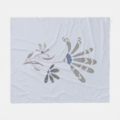 Abstrakte Graustufen-Psychedelische Blume Fleecedecke (Vorderseite (Horizontal))