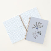 Abstrakte Graustufen-Psychedelische Blume Notizblock (Innenseite)