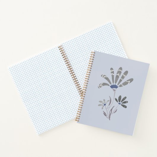 Abstrakte Graustufen-Psychedelische Blume Notizblock (Innenseite)