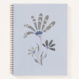 Abstrakte Graustufen-Psychedelische Blume Notizblock