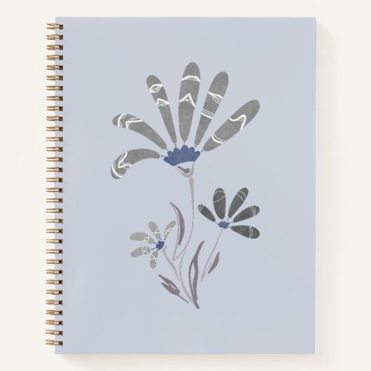 Abstrakte Graustufen-Psychedelische Blume Notizblock (Vorderseite)