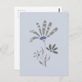 Abstrakte Graustufen-Psychedelische Blume Postkarte (Vorne/Hinten)