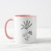 Abstrakte Graustufen-Psychedelische Blume Tasse (Links)