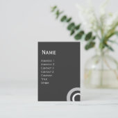 ABSTRAKTE GrauWEISSE KREISE Visitenkarte (Stehend Vorderseite)