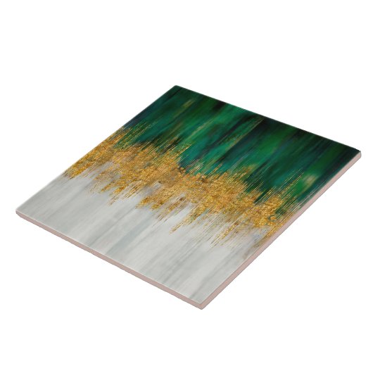 Abstrakte Green and gold Motion Fliese (Seite)