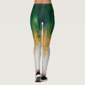 Abstrakte Green and gold Motion Leggings (Rückseite)