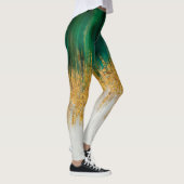Abstrakte Green and gold Motion Leggings (Rechts)
