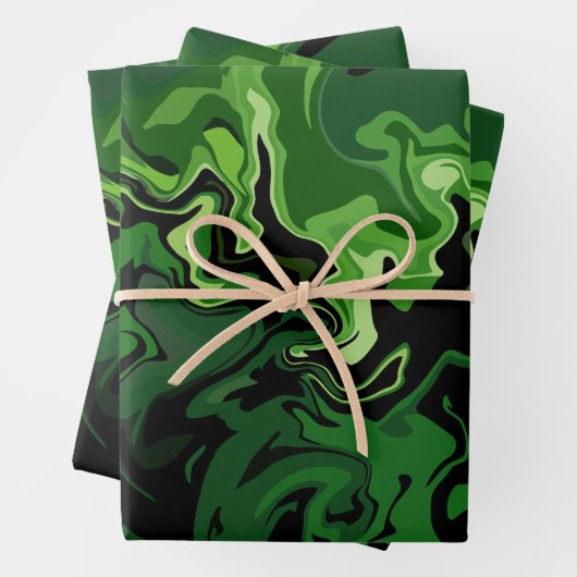 Abstrakte Green Flow Art Geschenkpapier Set (Beispiel)