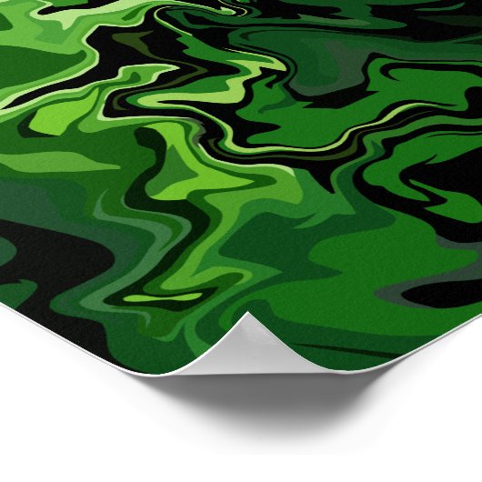 Abstrakte Green Flow Art Poster (Ecke)