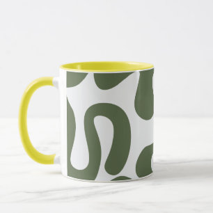 Abstrakte Green Modern Art Tasse mit Bio Formen