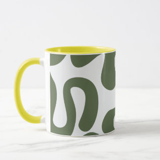 Abstrakte Green Modern Art Tasse mit Bio Formen