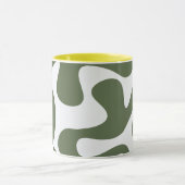 Abstrakte Green Modern Art Tasse mit Bio Formen (Zentrum)