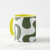 Abstrakte Green Modern Art Tasse mit Bio Formen (Vorderseite Links)